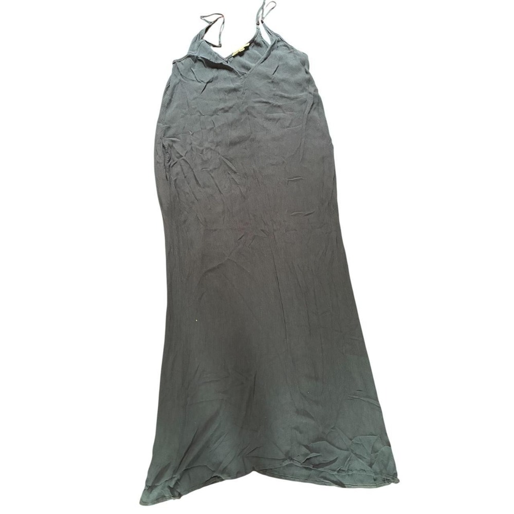 Lovestitch Womens Boho Slip Midi Dress Spaghetti Strap Charcoal Grey Small